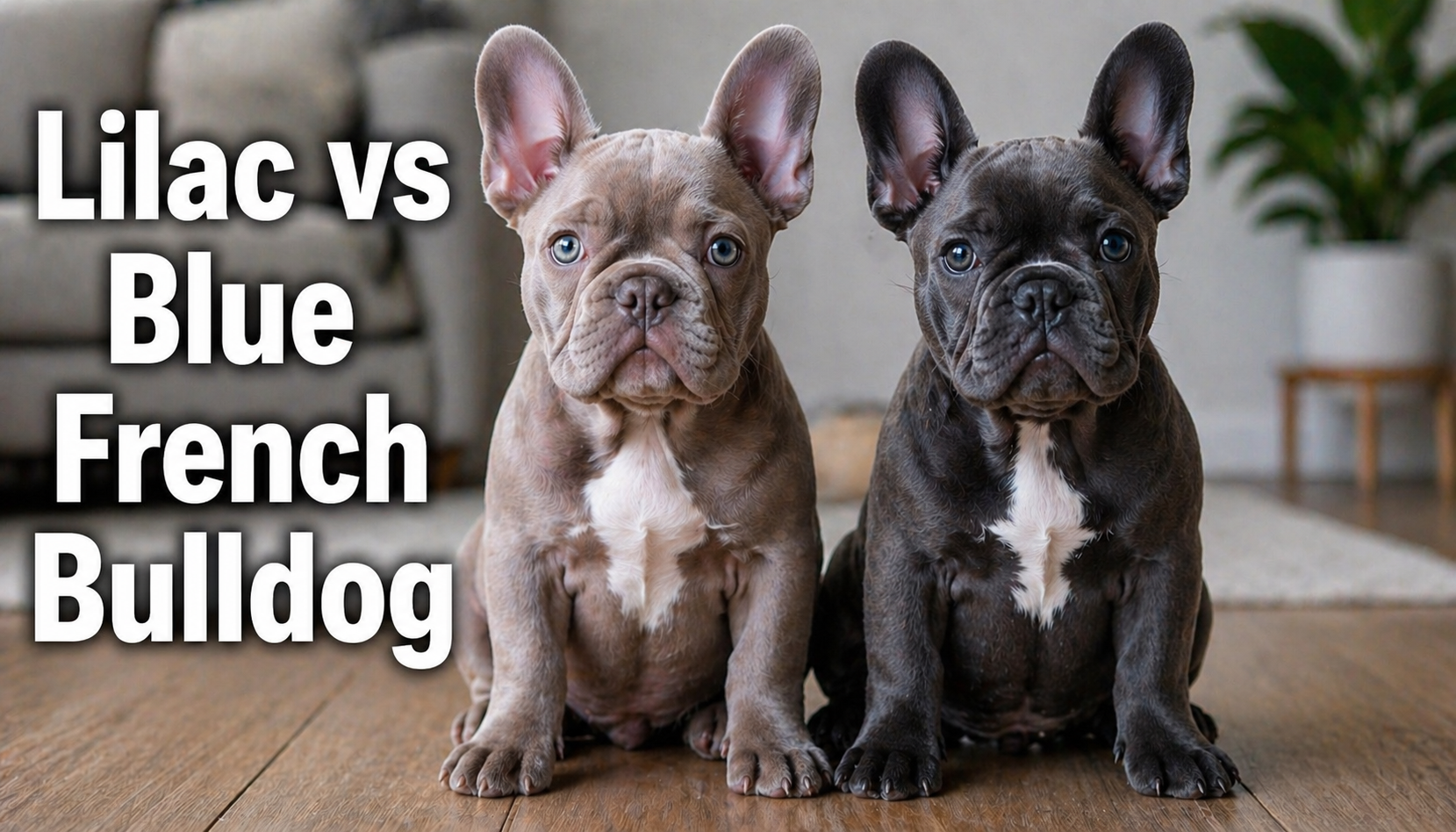 Lilac vs blue French bulldogs