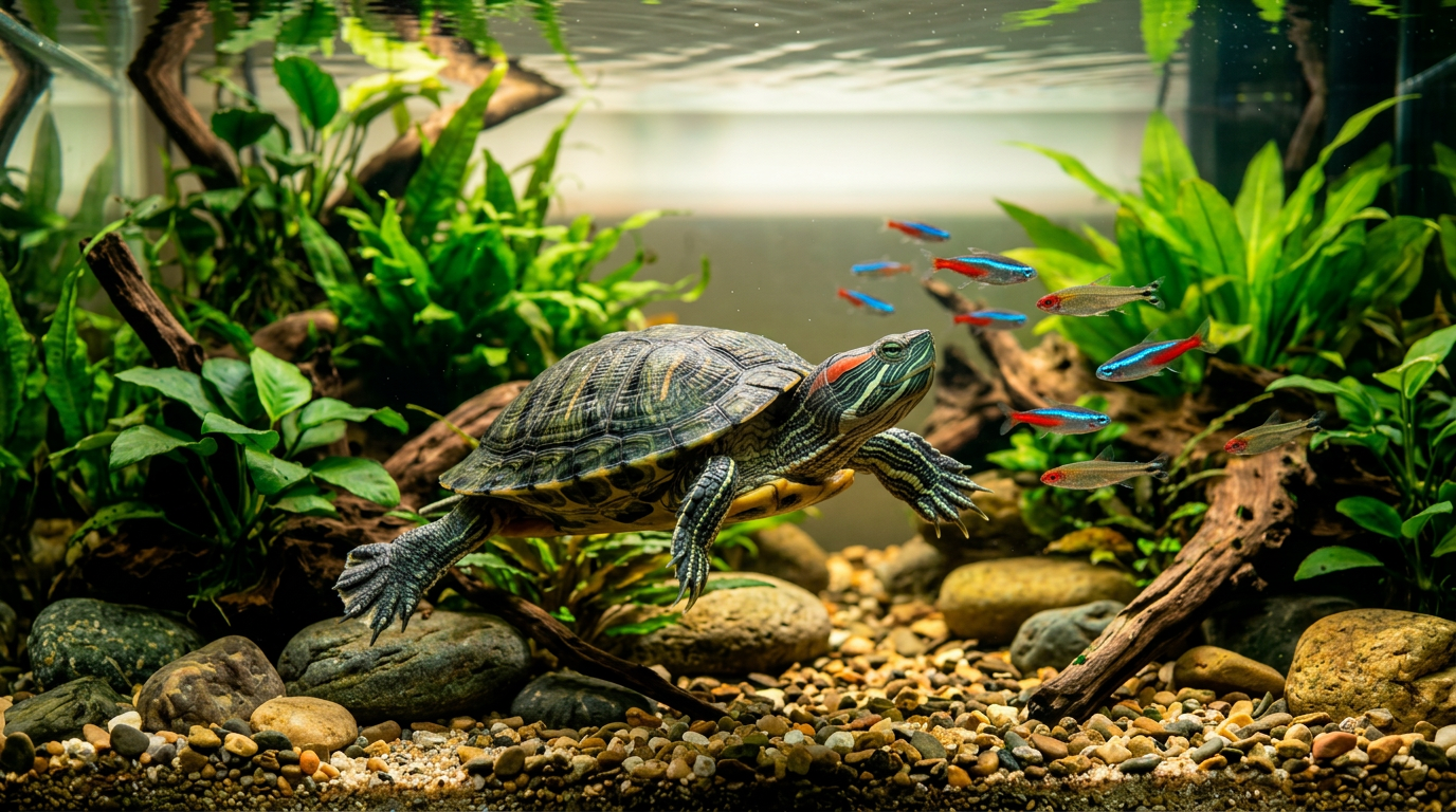 what fish can live with turtles